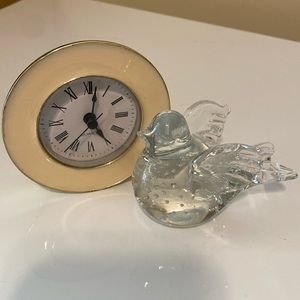 Table decor - bird and mini clock